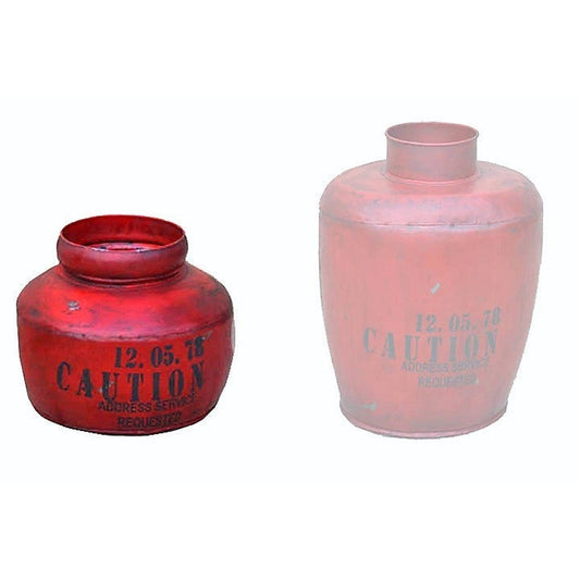 Deco Stamped Iron Pot S  Red, 40% Off
