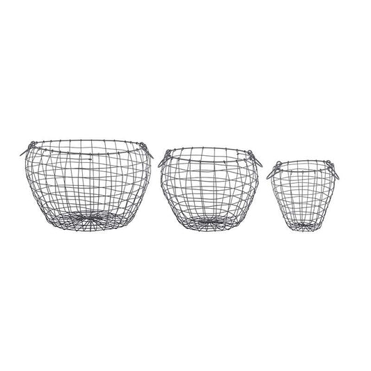Wire Basket Pear Shaped Set/3 L