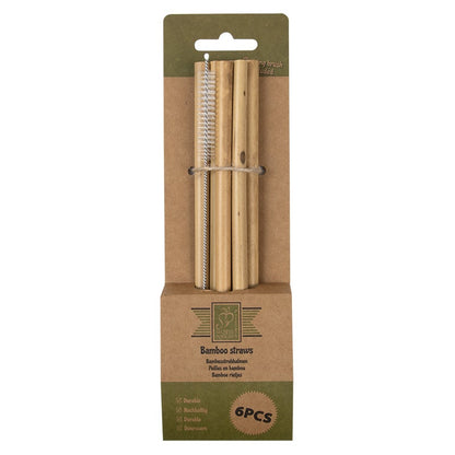 Bamboo Straws Including Cleaning Brush