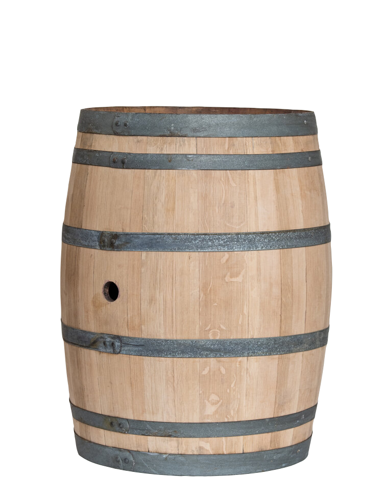 Natural Oak Wine Barrel, 35-37.5 inches tall / 26-28 inches