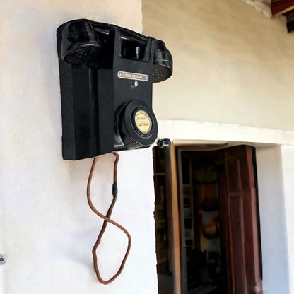 Vintage Wall Mounted Telephone With Handle, 1930s *Each Pie