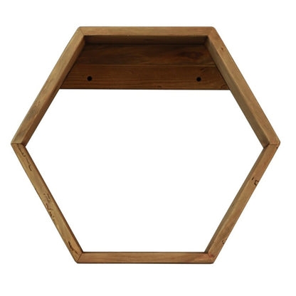 Étagère hexagonale en bois récupéré