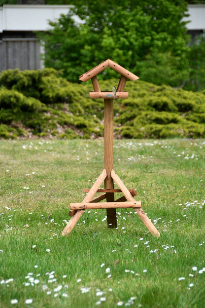 Table à oiseaux haute sur poteau