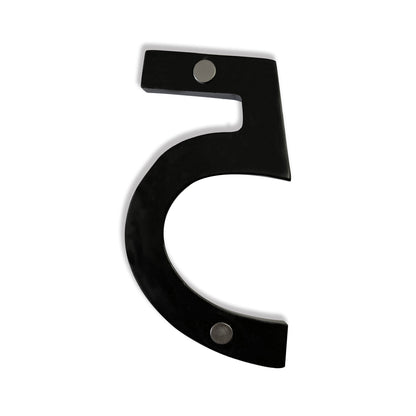 Magnetic Aluminum House Number #5, 4 in, Black, Last Chance