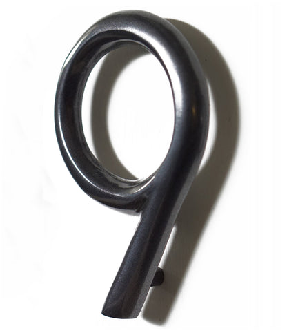 Aluminium Shadow Address Number 9, Round House Numbers, Gun Metal, 5 pouces