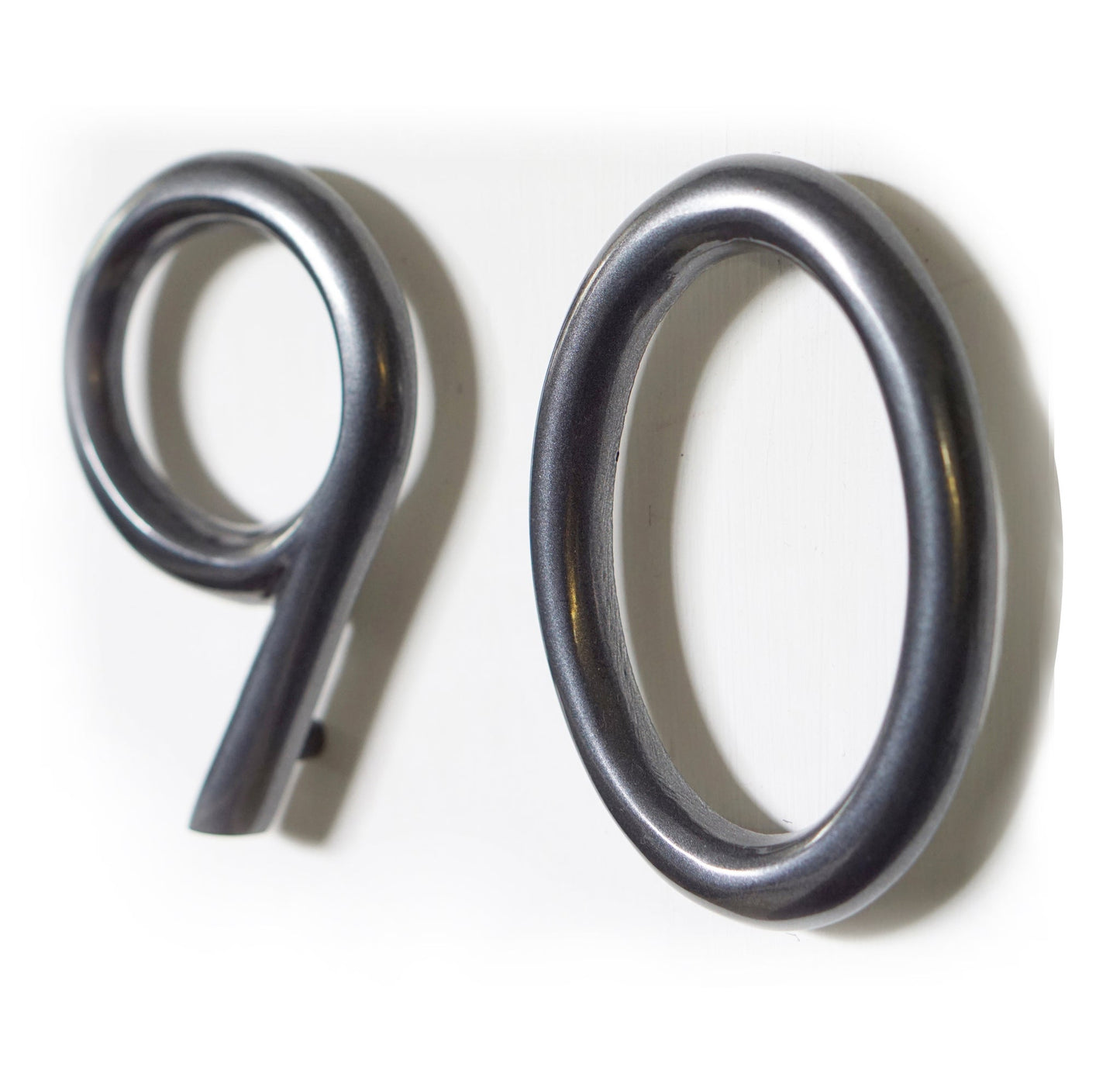 Aluminium Shadow Address Number 9, Round House Numbers, Gun Metal, 5 pouces