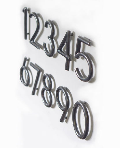 Aluminium Shadow Address Number 9, Round House Numbers, Gun Metal, 5 pouces