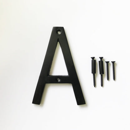 Black aluminum Letter A, 6inch
