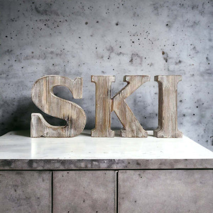 Table and Wall SKI Decor Set, 8 in