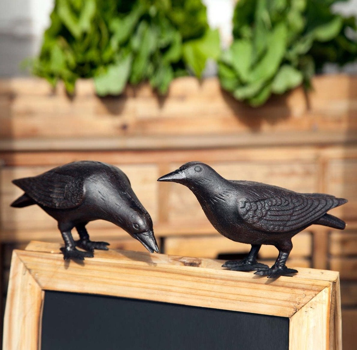 Tête de corbeau en fonte, statuette de corbeau noir