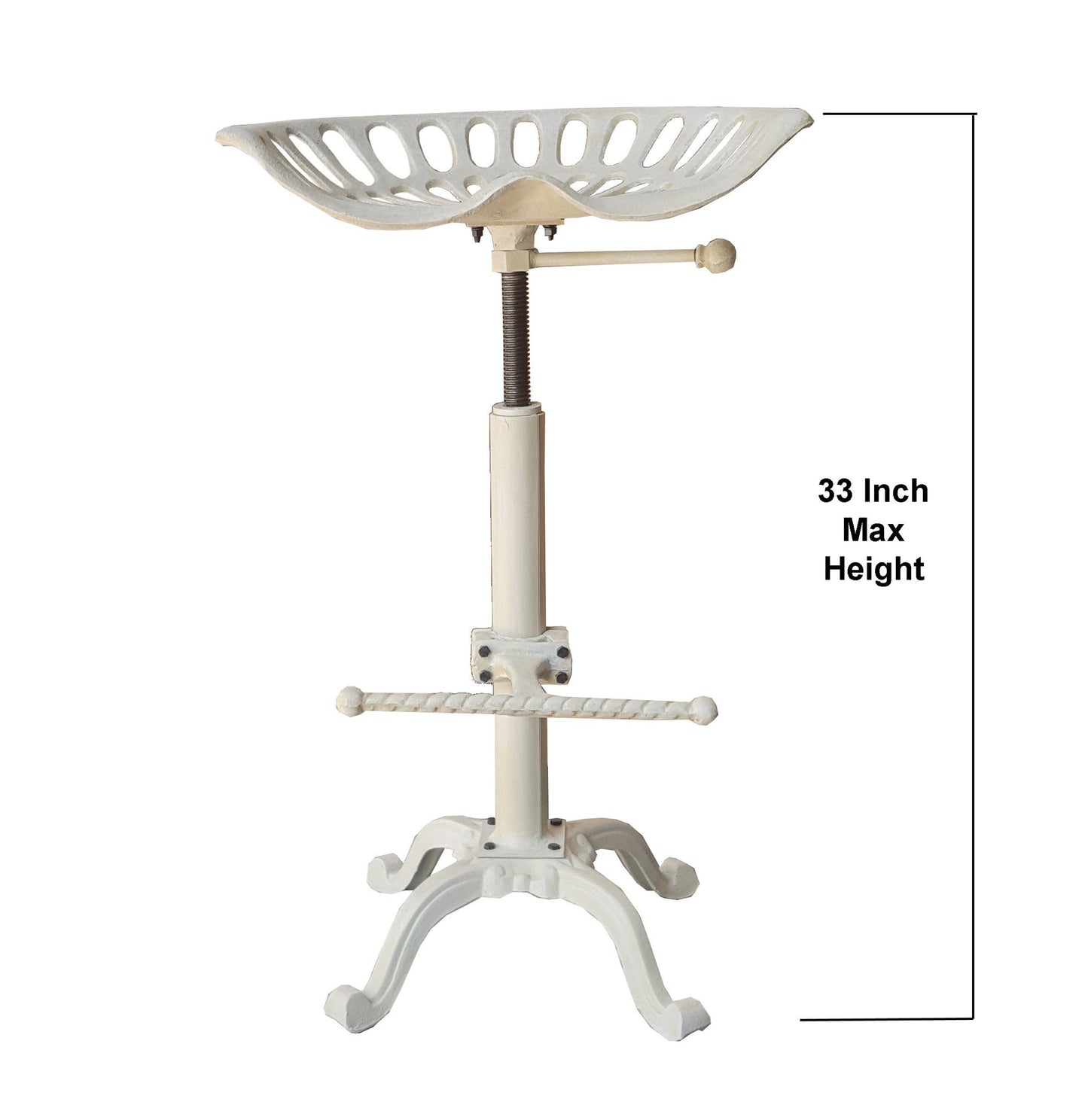 Tabouret de siège de tracteur blanc