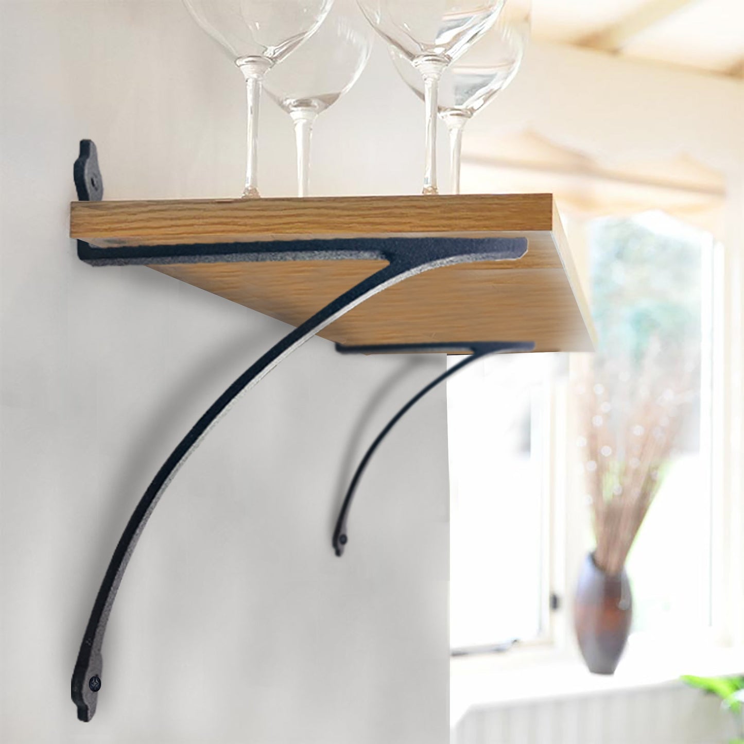 Shelf Bracket, Flat Black Finish