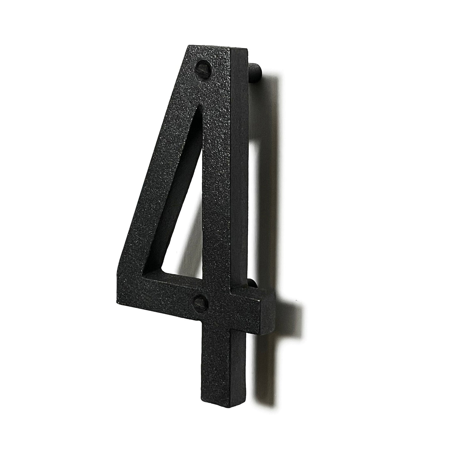 Colonial Wrought Iron Floating Number, 6.5 in, BLK, # 4