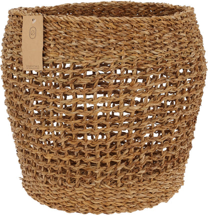 Basket Set 2 Pcs, Conical Shaped, Made Of Seagrass