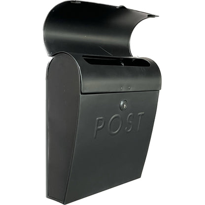 Black Euro Mailbox POST W/Lock