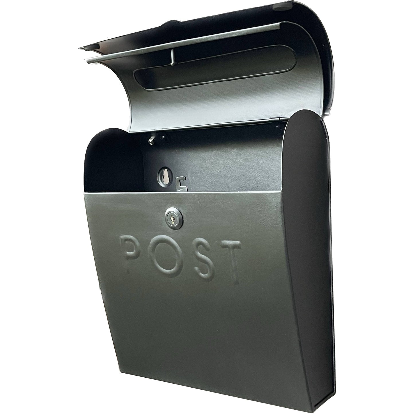 Black Euro Mailbox POST W/Lock