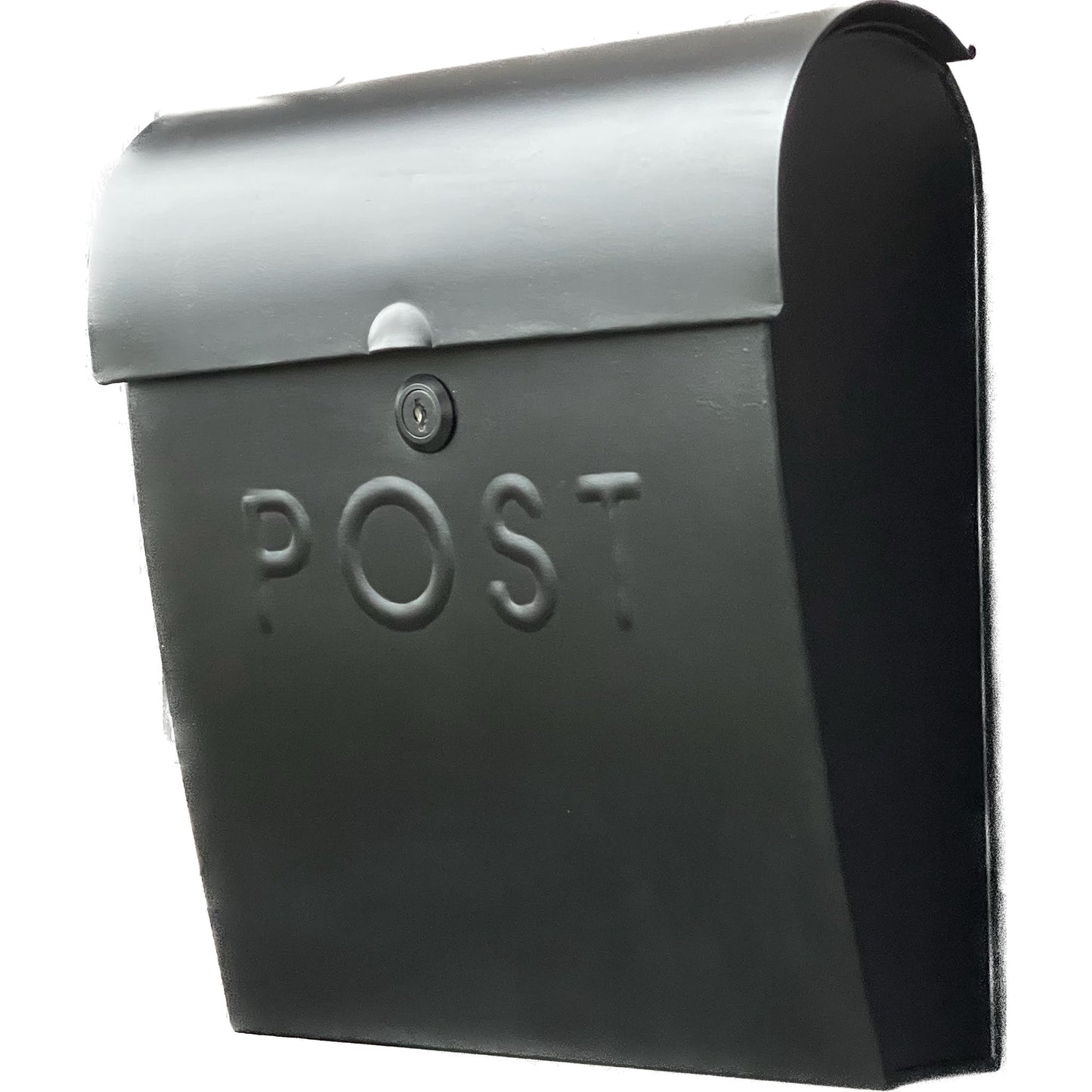 Black Euro Mailbox POST W/Lock