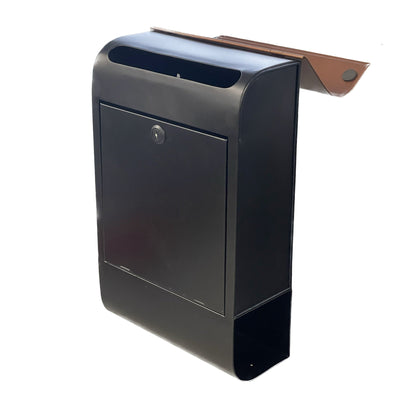 Dominion Iron Mailbox Black & Copper, W/lock & Holder