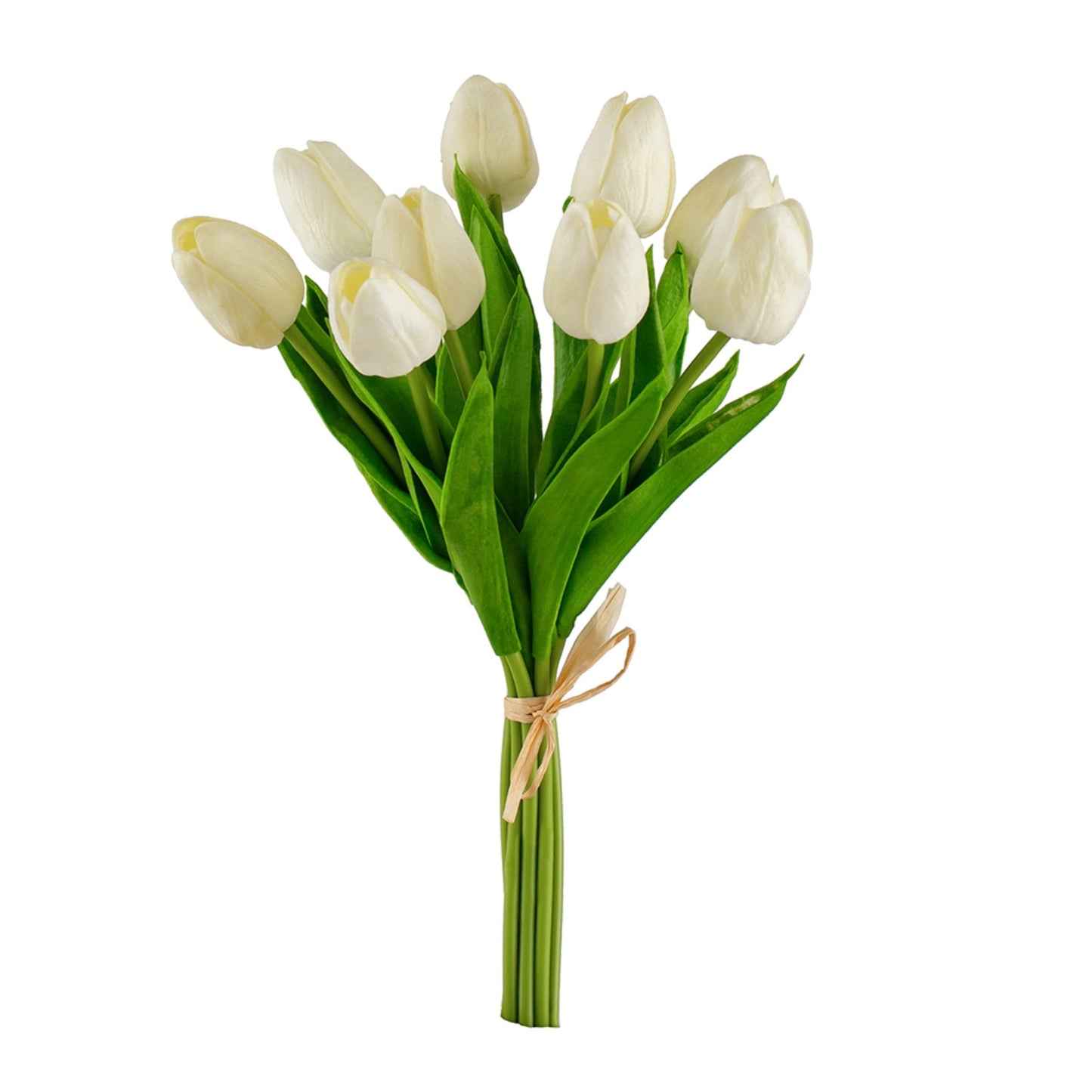 "Ensemble de 9 tiges de tulipes artificielles, blanc"