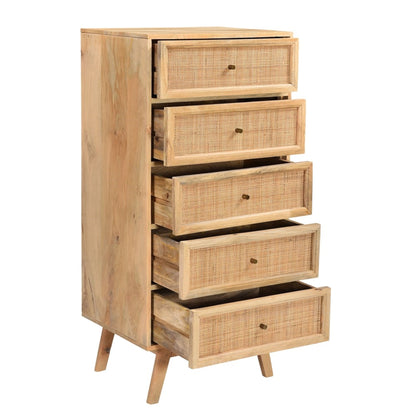 31% off, SP0301Q, Raphia Tall Chest 5 Drawers, Natural