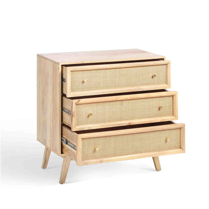 Commode Raphia, 3 tiroirs, naturel