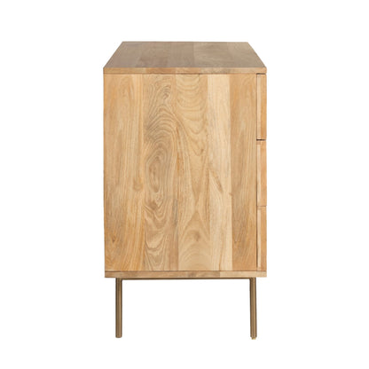 Commode Raphia Large, 6 Tiroirs, Naturel