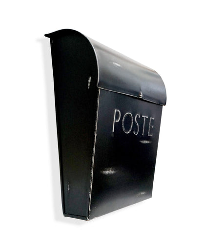 Boîte aux lettres Euro rustique noir rustique avec POSTE