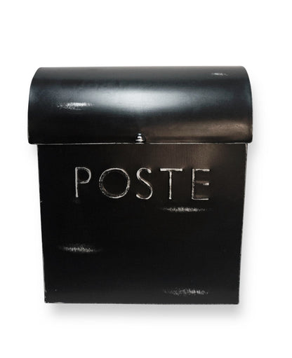 Boîte aux lettres Euro rustique noir rustique avec POSTE