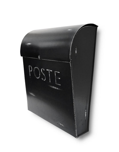 Boîte aux lettres Euro rustique noir rustique avec POSTE