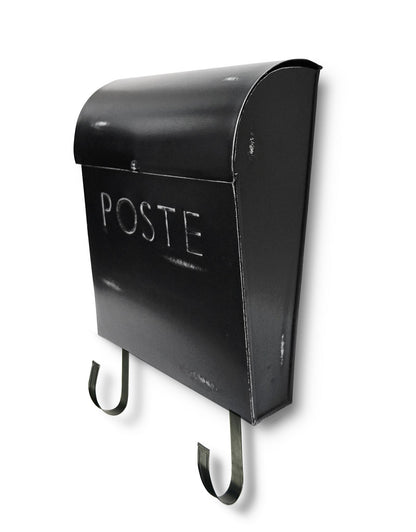 Boîte aux lettres Euro rustique noir rustique avec POSTE