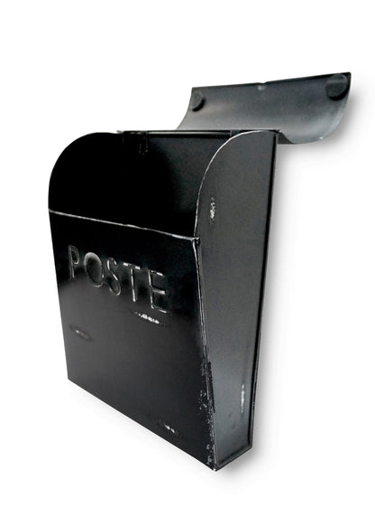 Boîte aux lettres Euro rustique noir rustique avec POSTE