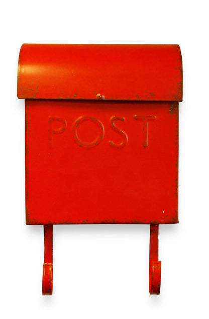 Euro Mailbox Rustic Red Wth  POST