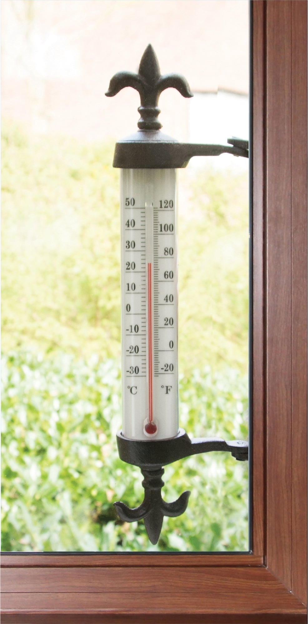 Thermomètre à cadre de fenêtre en fonte