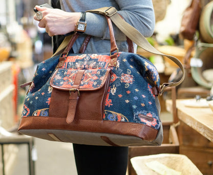 "Sac de sport en toile recyclée Telegraph, bleu"