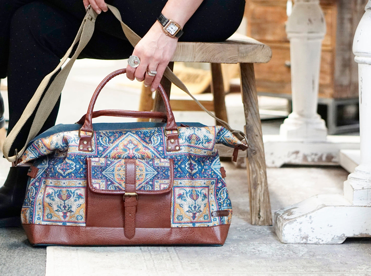 "Sac de sport en toile recyclée Telegraph, jaune"